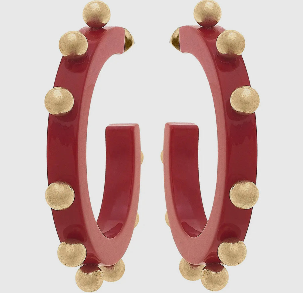 Kelley Hoop Red Earrings