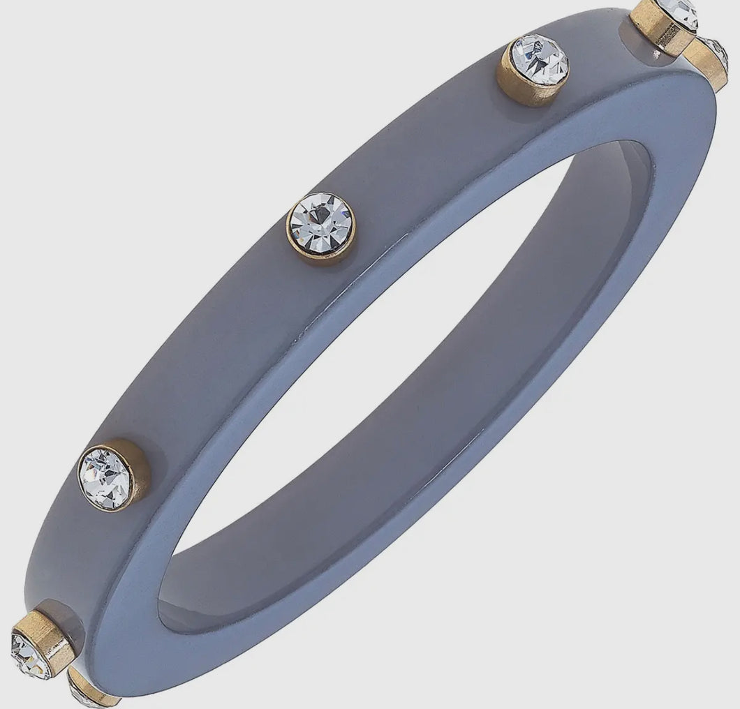 Renee Rhinestone Bangle Grey