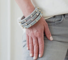 Load image into Gallery viewer, Renee Rhinestone Bangle Grey
